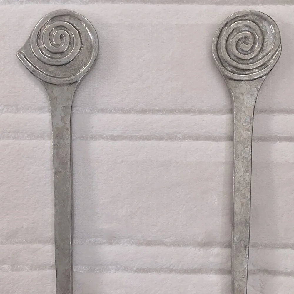 Mariposa 1993 Vintage Elegant Aluminum Silver Salad Serving Set